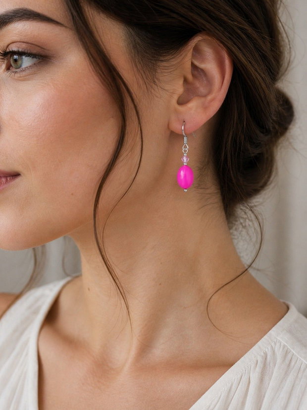 Cercei delicati roz fucsia
