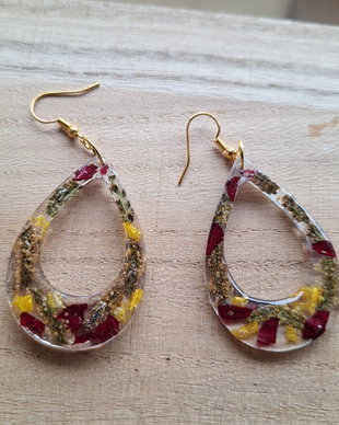 Cercei Handmade   Flori Naturale Presate