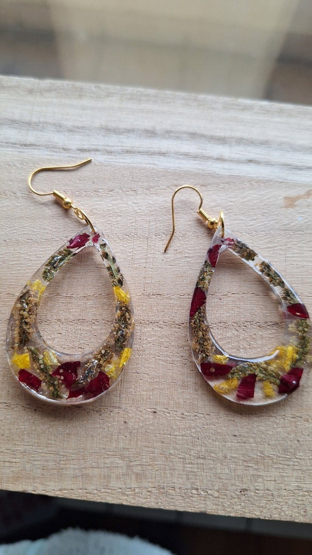 Cercei Handmade Flori Naturale Presate