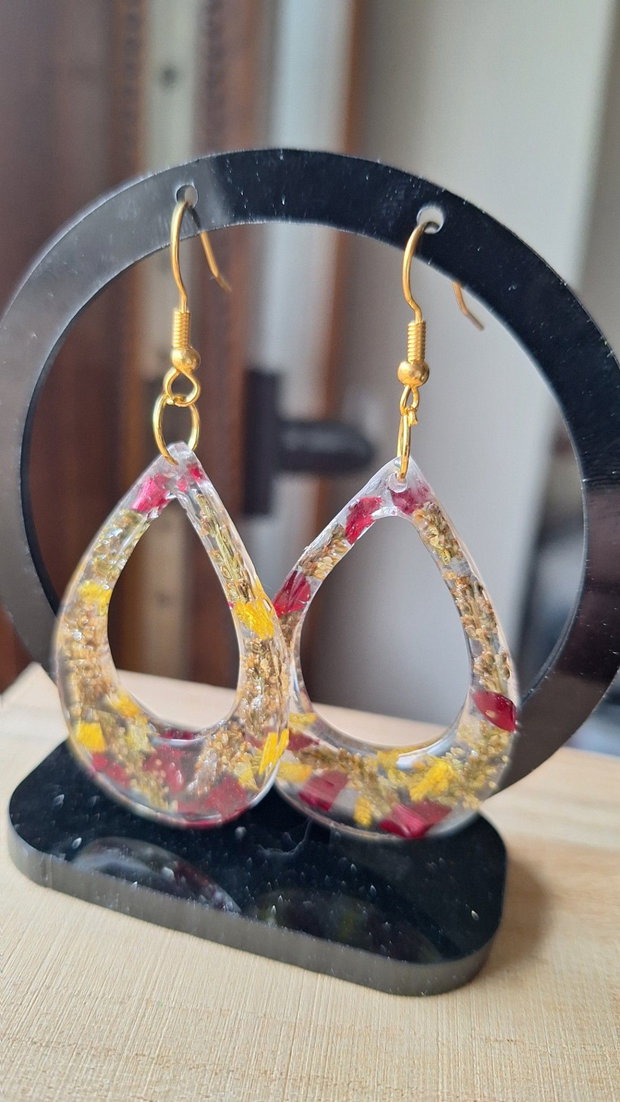 Cercei Handmade Flori Naturale Presate