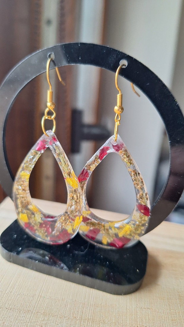 Cercei Handmade Flori Naturale Presate