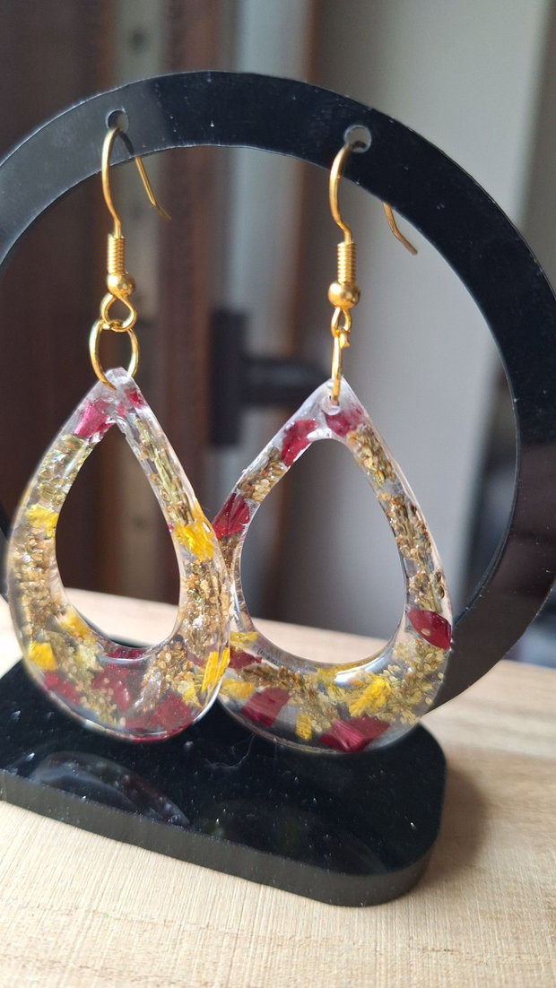 Cercei Handmade Flori Naturale Presate