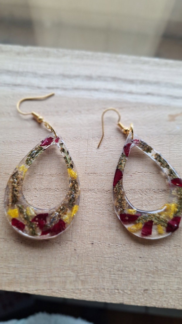 Cercei Handmade Flori Naturale Presate