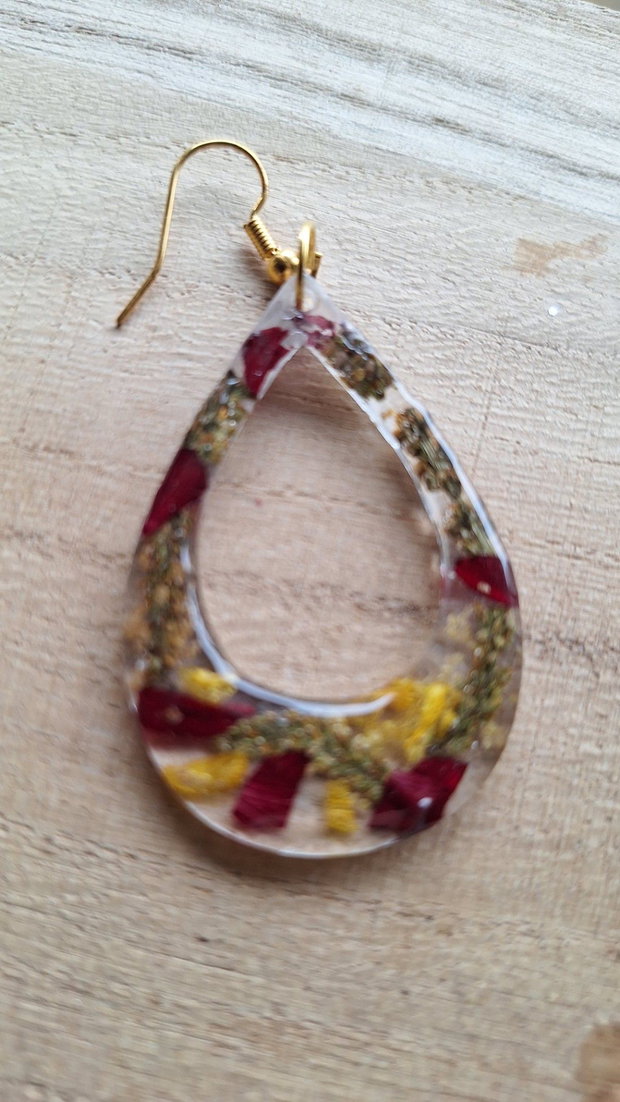 Cercei Handmade Flori Naturale Presate