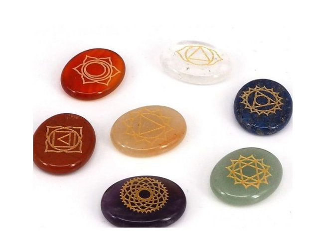 Set 7 chakre din cristale +cadou placa divinatie chakre+pendul ametist,cuart roz,obsidian,jasp rosu