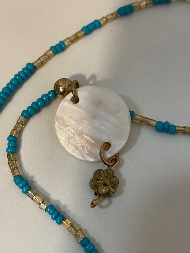 Colier scoica turcoaz handmade