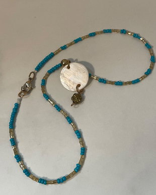 Colier scoica turcoaz handmade