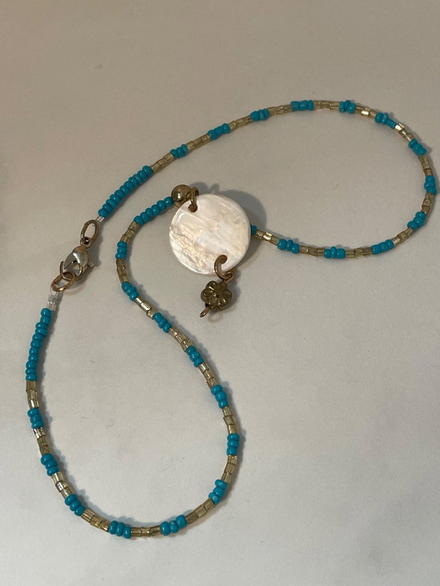 Colier scoica turcoaz handmade