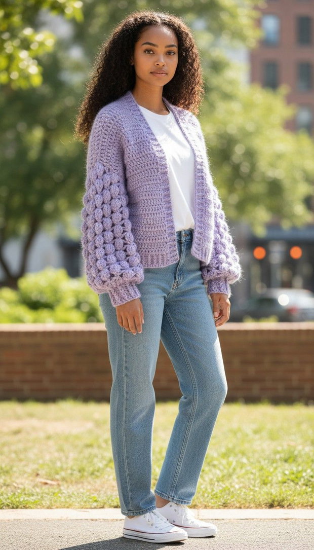 Cardigan violet