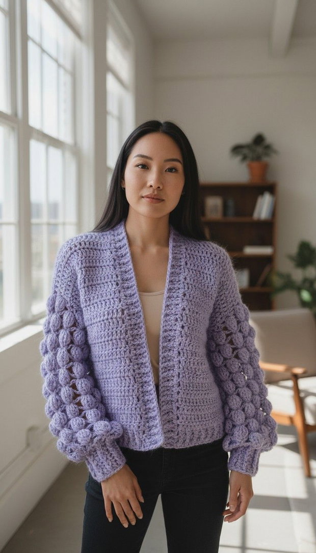 Cardigan violet