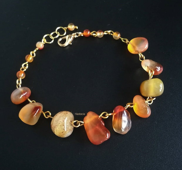 bratara agate rosii nugget