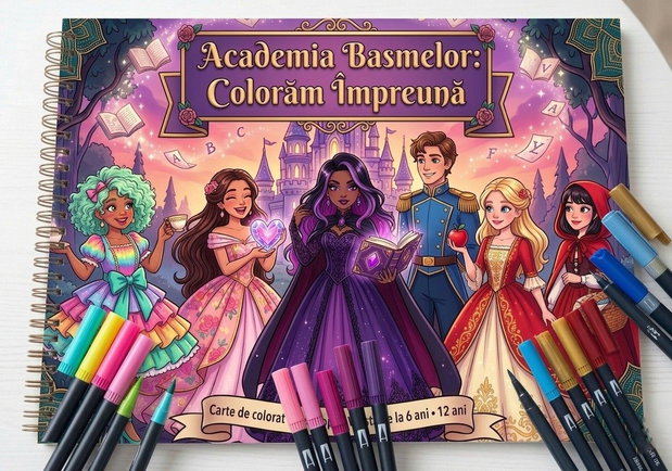 Carte de colorat - Academia Basmelor- Colorăm Împreună