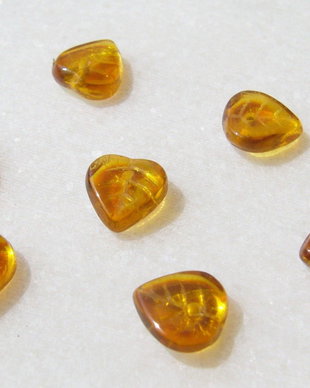 Margele sticla presata Cehia - frunze 3.5x8.5x9 mm