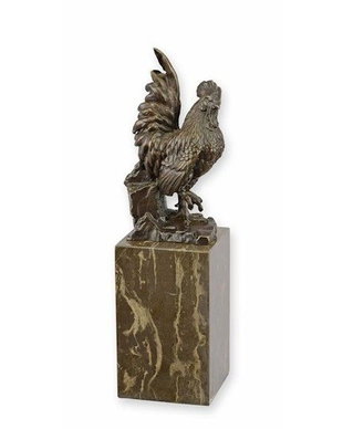 Cocos-statueta din bronz cu soclu marmura