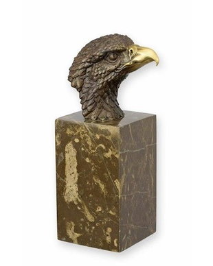 Cap de vultur-statueta din bronz cu soclu marmura