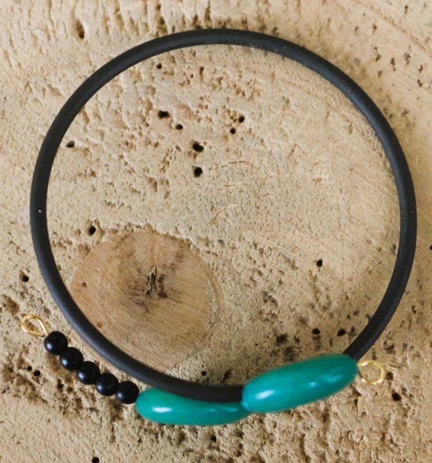 Set cercei si bratara handmade cu sfere din onix mat si jad