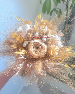 Buchet mireasa natur / galben pal