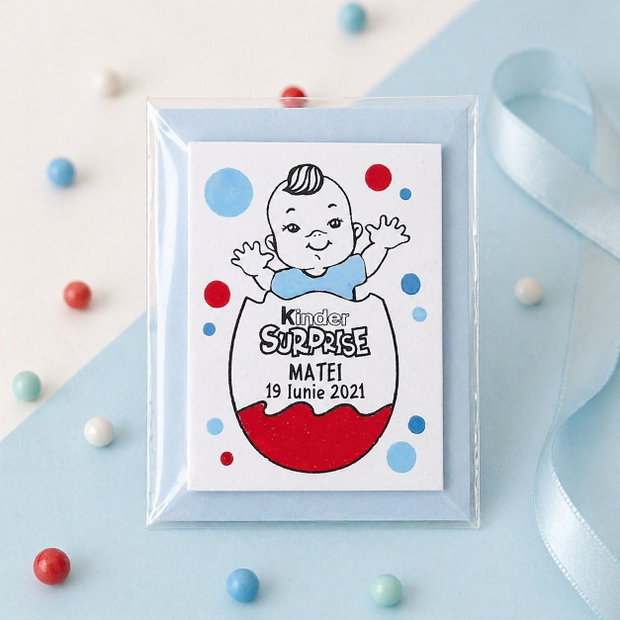 Marturii botez kinder surprise magnetice personalizate pictat manual