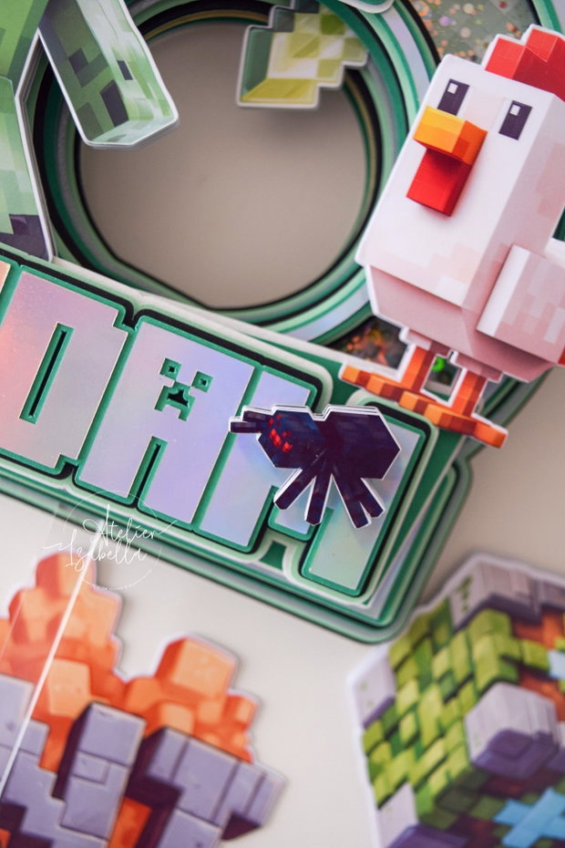 Cake topper central - tematica Minecraft