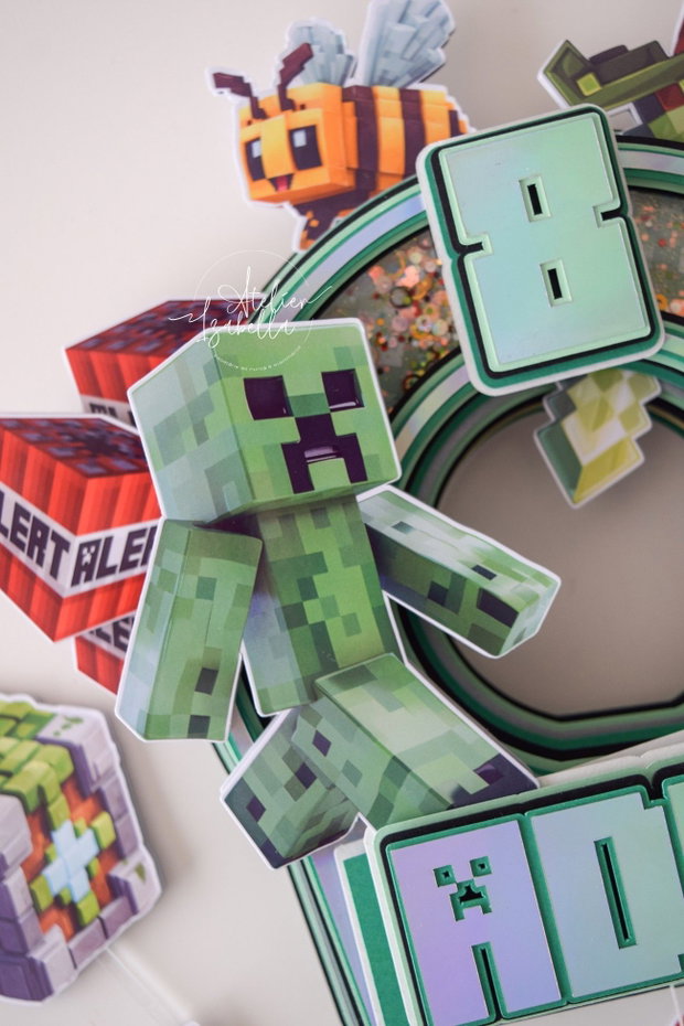 Cake topper central - tematica Minecraft