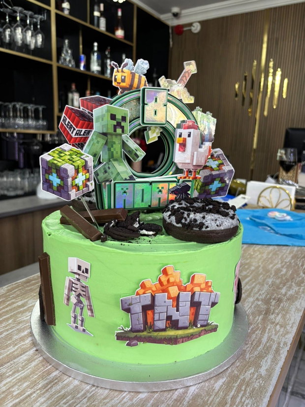 Cake topper central - tematica Minecraft