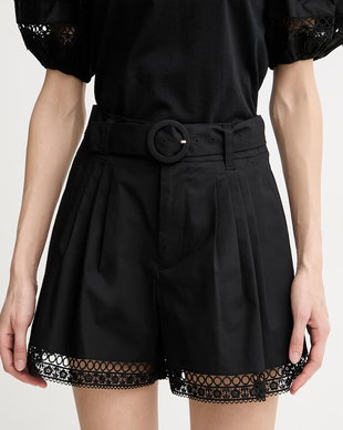Twinset pantaloni scurți eleganți pentru femei, din bumbac cu elastan