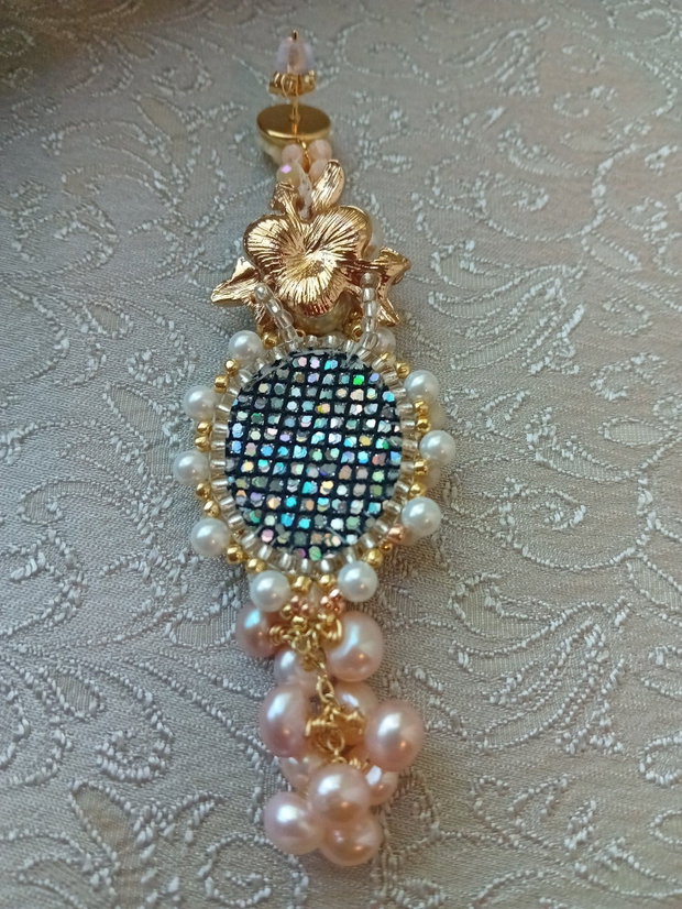 Cercei camee portelan rece,perle cultura,perle shell