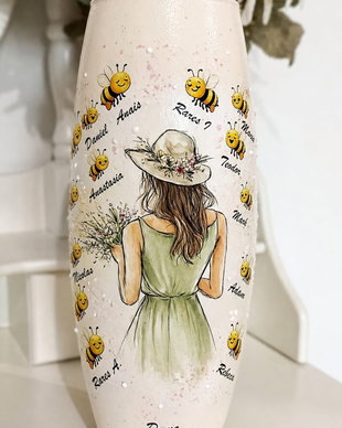 Vaza personalizata cu albinute