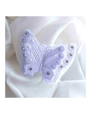 Brosa Fluture Alb 3D