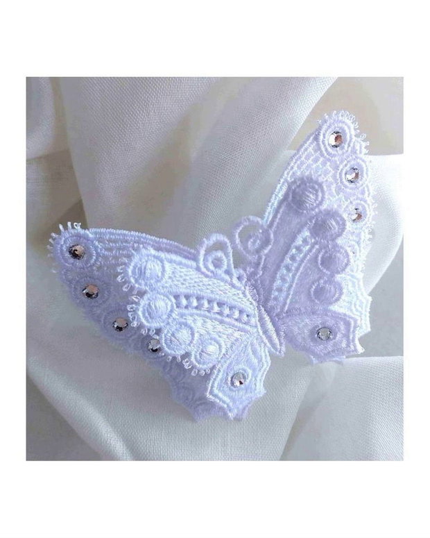 Brosa Fluture Alb 3D