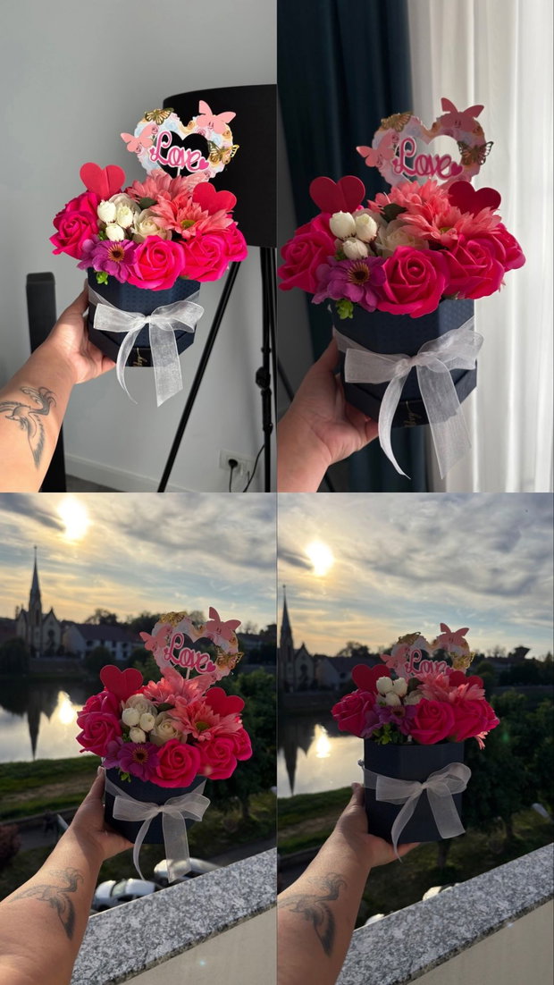Aranjament floral din săpun cadoul perfect pentru persoana iubită
