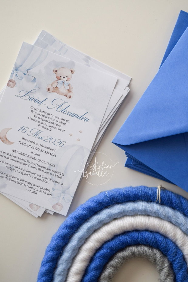 Invitatii Botez - Teddy Bear