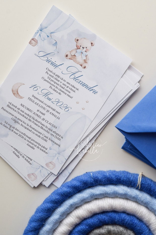 Invitatii Botez - Teddy Bear