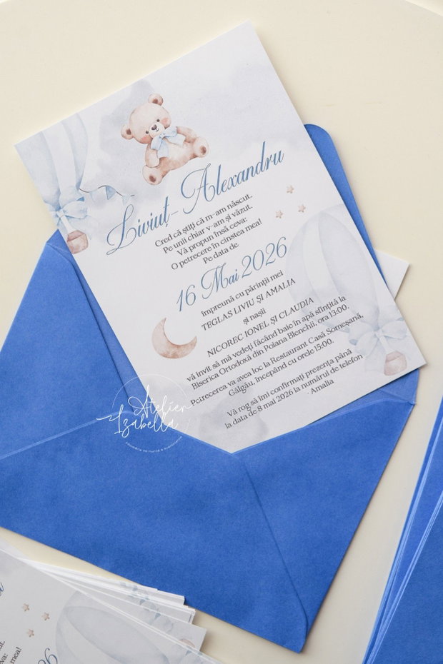 Invitatii Botez - Teddy Bear