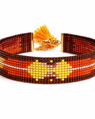 Bratara handmade cu model geometric