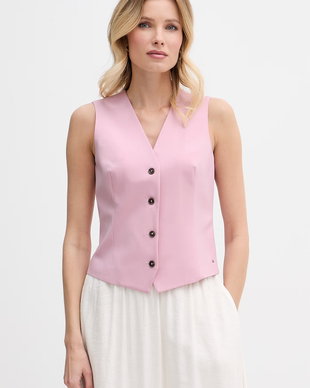 Tommy Hilfiger vestă cu un singur rând de nasturi pentru femei, cu amestec de lână