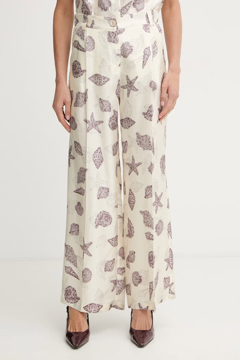 Marella pantaloni palazzo pentru femei, din mătase OPOSSUM