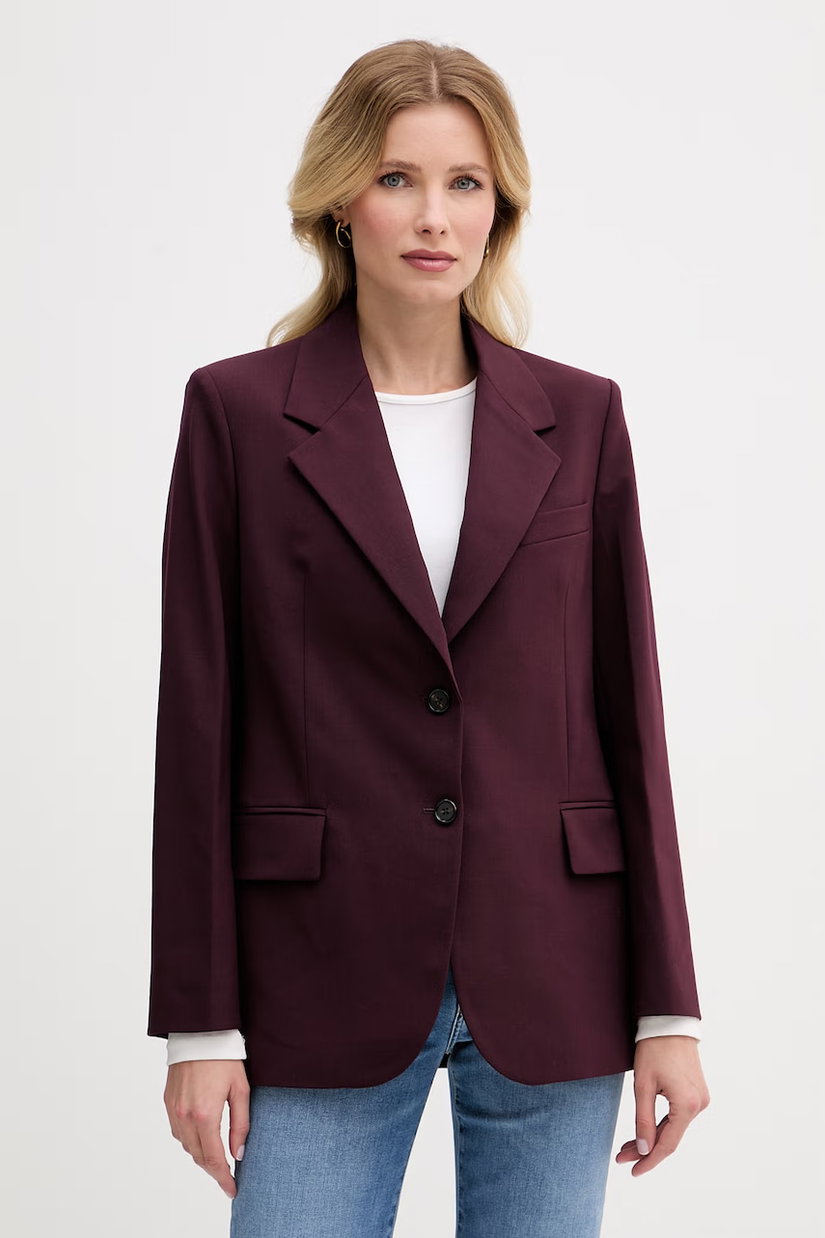 Tommy Hilfiger sacou cu un singur rând de nasturi pentru femei, cu amestec de lână
