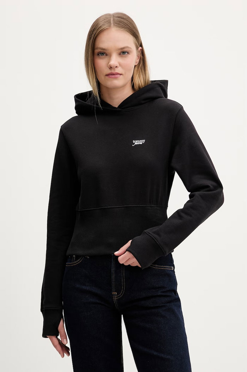 Tommy Jeans hanorac cu glugă pentru femei, din bumbac