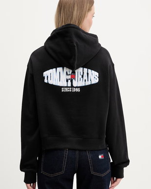 Tommy Jeans hanorac cu glugă pentru femei, din bumbac