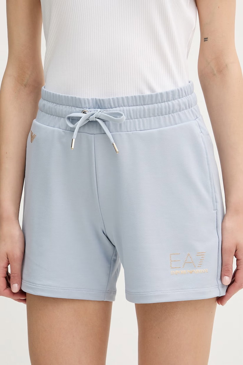 EA7 Emporio Armani pantaloni scurți pentru femei, cu vâscoză