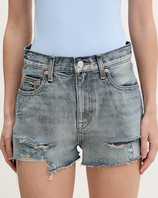 Tommy Jeans pantaloni scurți pentru femei, din denim