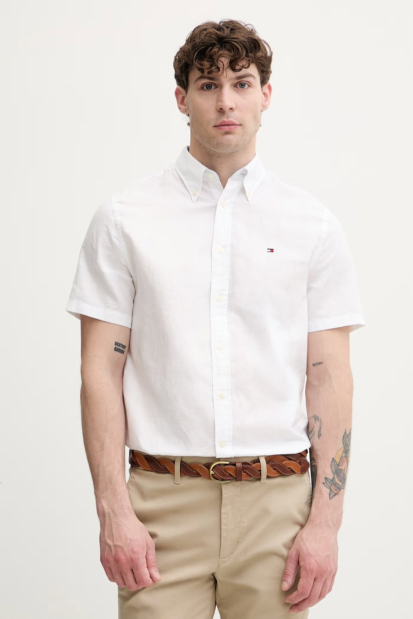 Tommy Hilfiger cămașă pentru bărbați, din in