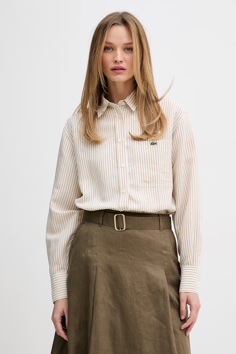 Lacoste cămașă pentru femei, din in