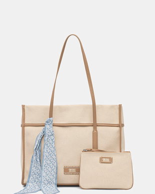 DKNY tote bag pentru femei, din bumbac