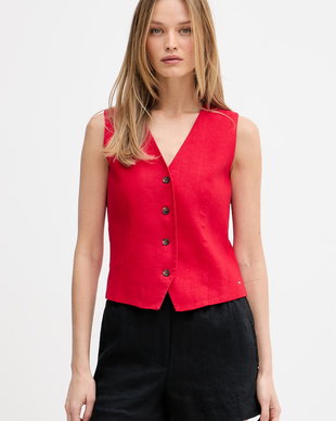 Tommy Hilfiger vestă cu un singur rând de nasturi pentru femei, cu in