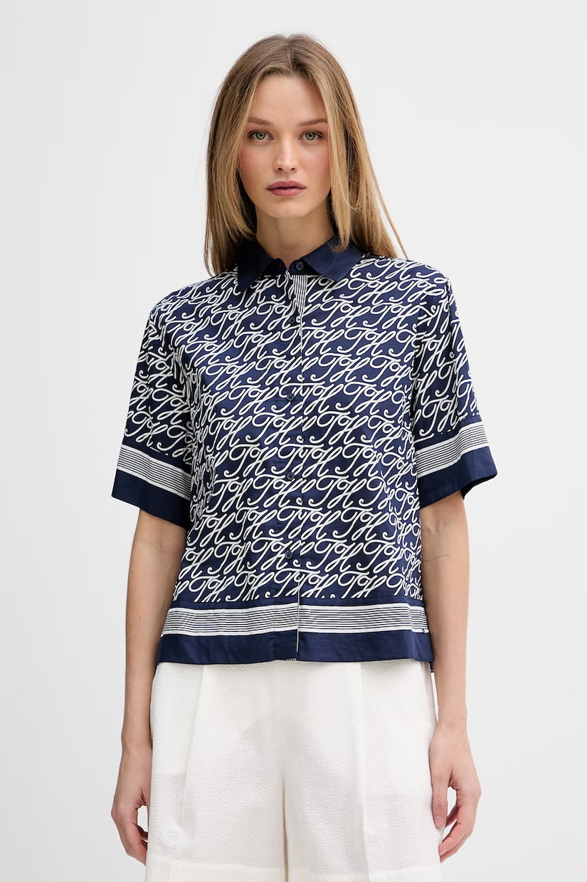 Tommy Hilfiger cămașă pentru femei, cu mătase SUMMER