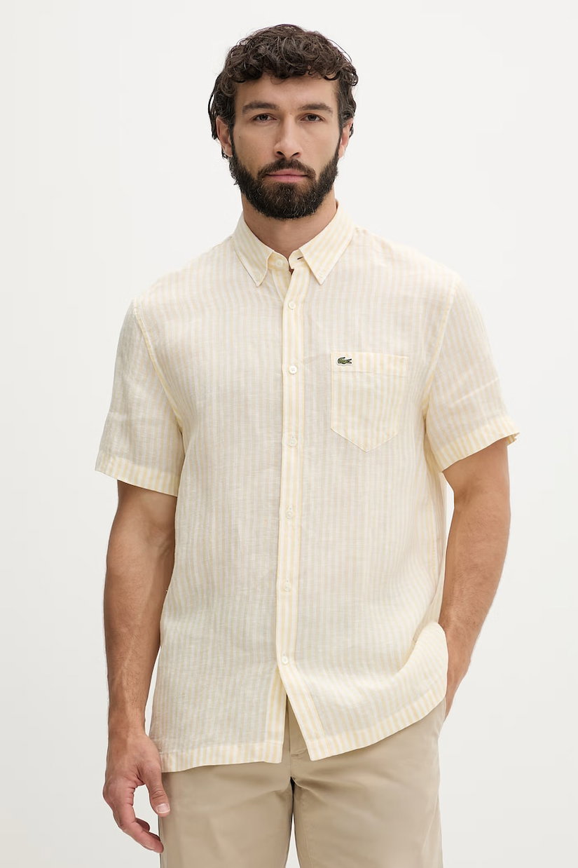 Lacoste cămașă pentru bărbați, din in
