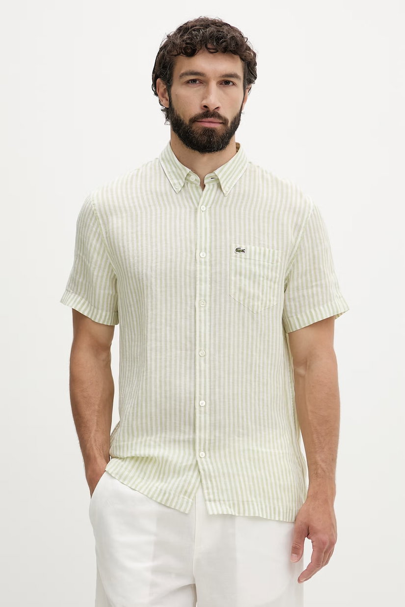 Lacoste cămașă pentru bărbați, din in