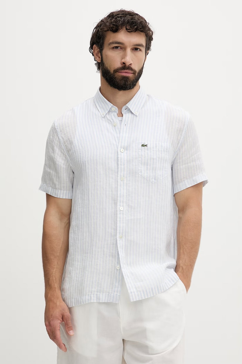 Lacoste cămașă pentru bărbați, din in